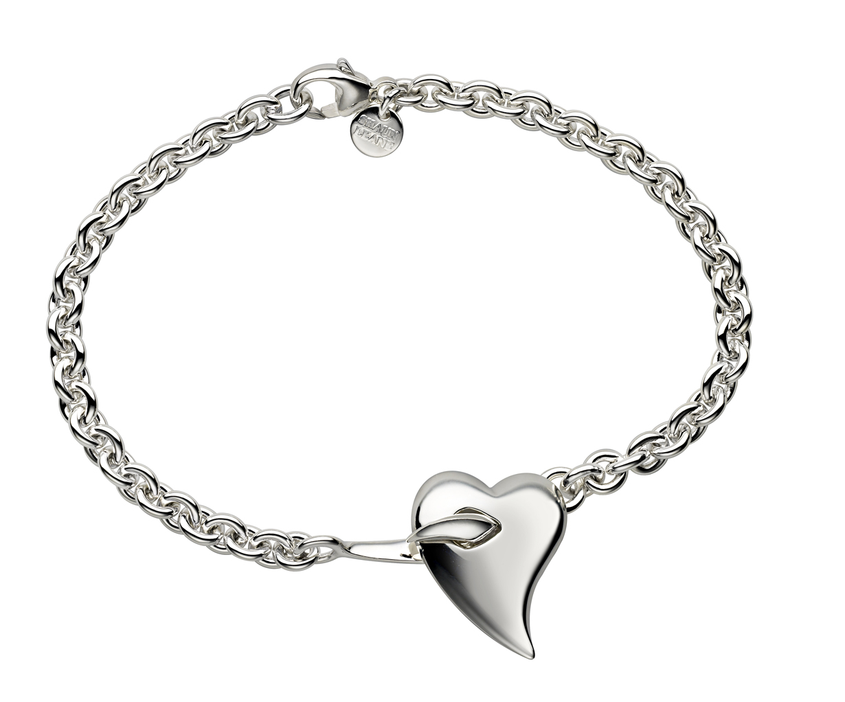 silver bracelet with heart