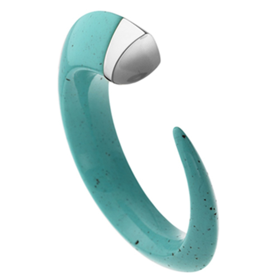 tusk bracelet in turquoise color by designer Shaun leane