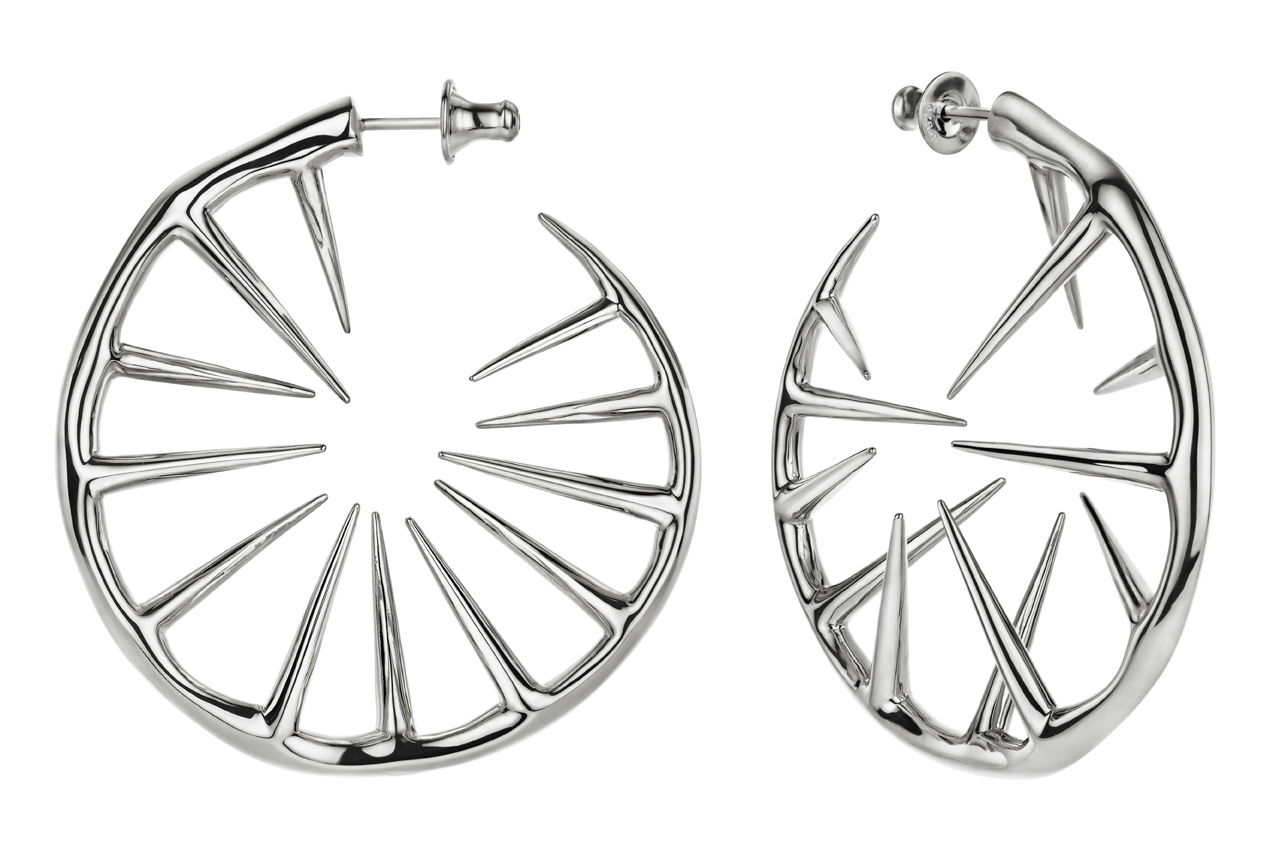 pointy silver earrings