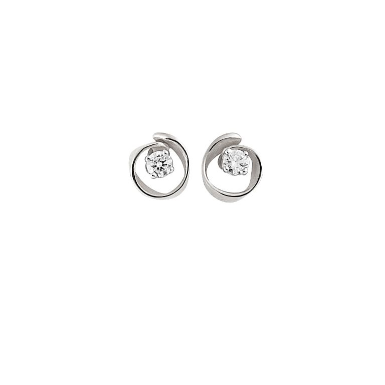 18 carat white gold earrings with diamonds from the Annamaria Cammilli brand