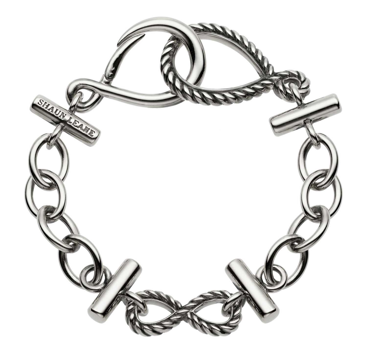 silver bracelet with decorative clasp